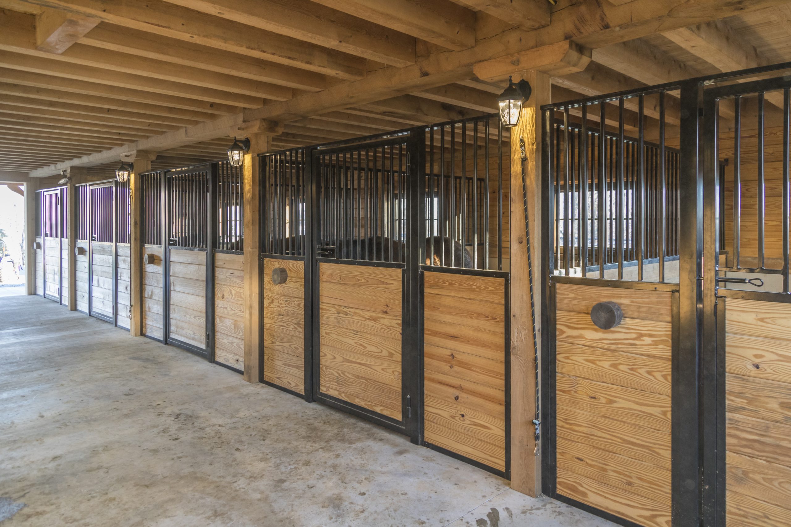 custom wood horse stalls