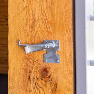 Close-up of a metal latch