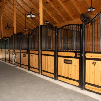 A horse barn interior