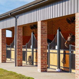 Exterior European horse stalls