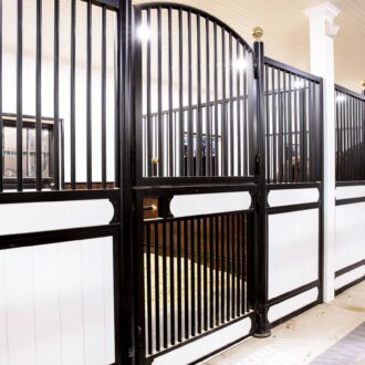 White European stall fronts with arched tops.