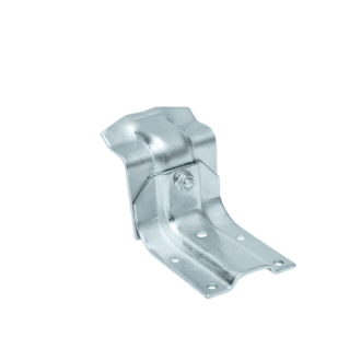 Steel door track bracket for sliding barn or carriage doors, offers secure installation, fits various door finishes and colors.
