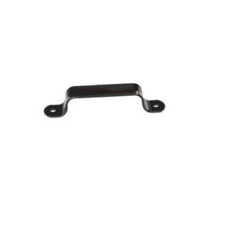 Black metal 5" handle for sliding barn doors and carriage doors, available in customizable finishes and colors.