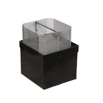 Wash stall drain box with stainless filter. Several options for lids. 