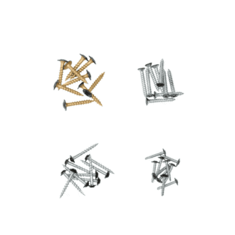 Various finishes for screws and fasteners.
