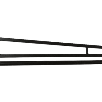 Black metal wash arm for use in barns.