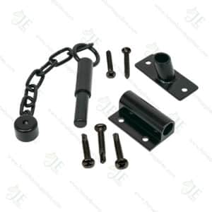 Powder-coated black aluminum 3-piece pin latch set