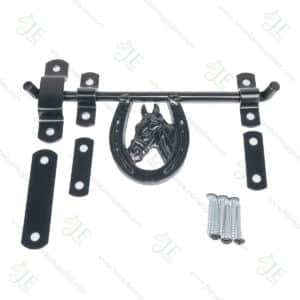 Powder Coated Horse Shoe Barn Latch With Horse Head