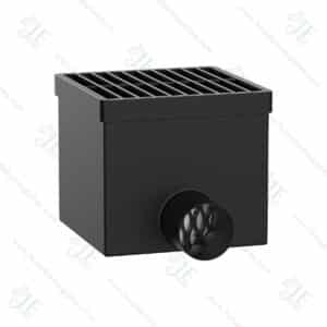 12"x12"x10" Powder-Coated Steel Drain Box with Bar Grate Lid for Horse Wash Bays