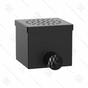 12"x12"x10" Powder-Coated Steel Drain Box with Round Hole Pattern for Horse Wash Bays